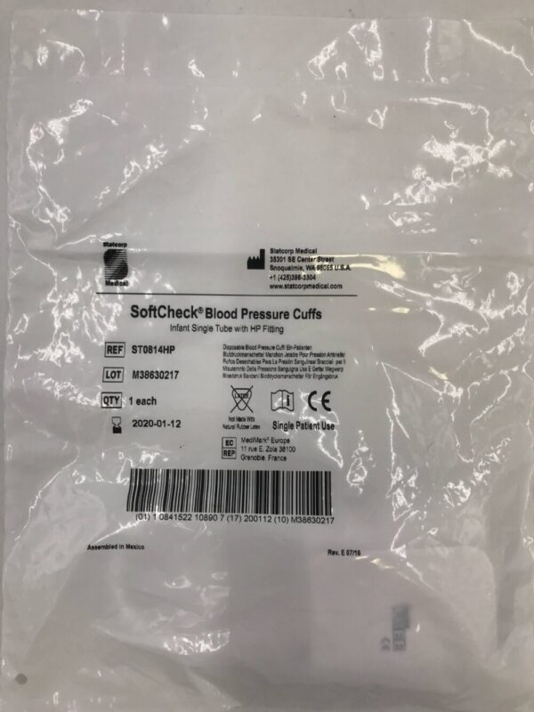Statcorp Medical ST0814HP Blood Pressure Cuffs Infant Single Tube with HP Fitting (X)