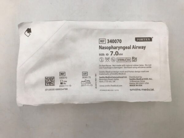 SMITHS MEDICAL 340070 Portex Nasopharyngeal Airway 7mm (X)