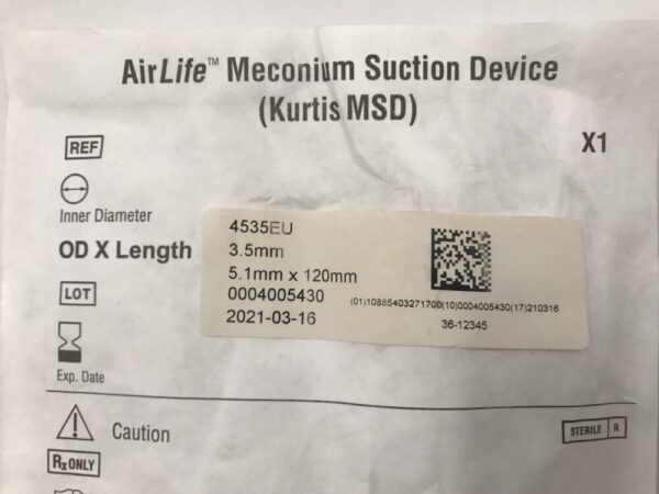 CareFusion 4535EU AirLife Meconium Suction Device (Kutis MSD) mm 5.1mm x 120mm3.5(X)