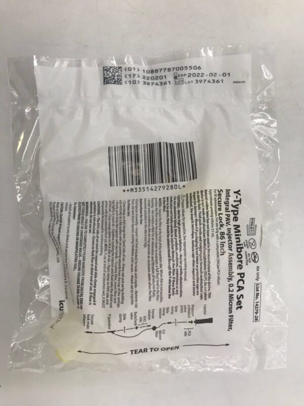ICU MEDICAL 14279-28 Y-Type Minibore PCA Set 86in(20/Bag)(X)