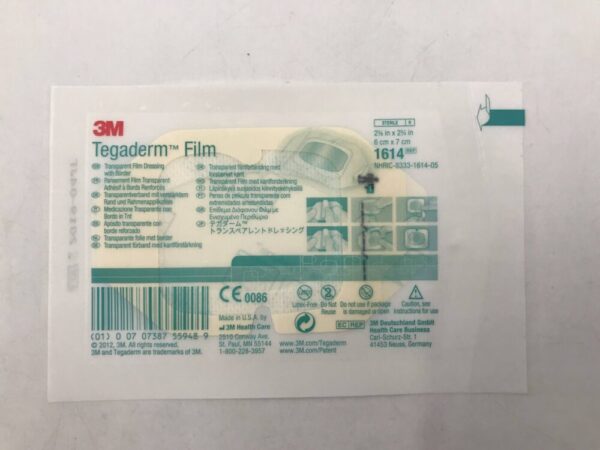 3M 1614 Tegaderm Film Transparent Film Dressing with Border 2-3/8in x 2-3/4in (X)