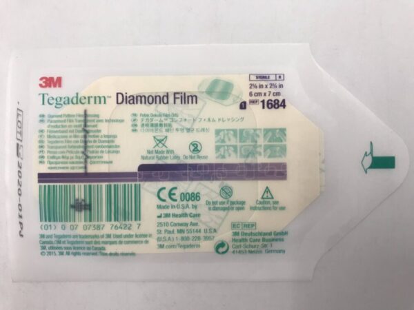 3M 1684 Tegaderm Diamond Film Diamond Pattern Film Dressing 2-3/8in x 2-3/4in (X)