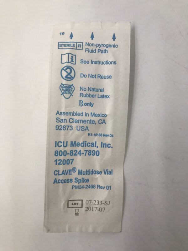 ICU MEDICAL 12007 Clave Multidose Vial Access Spike (X)
