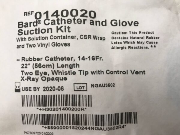 BARD 0140020 Catheter and Glove Suction Kit 14-16Fr (X)