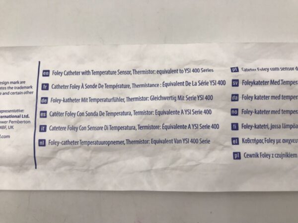 Smiths Medical FC400-12 Level 1 Foley Catheter With Temperature Sensor 12Fr (X)