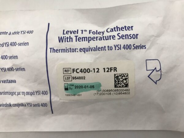 Smiths Medical FC400-12 Level 1 Foley Catheter With Temperature Sensor 12Fr (X)