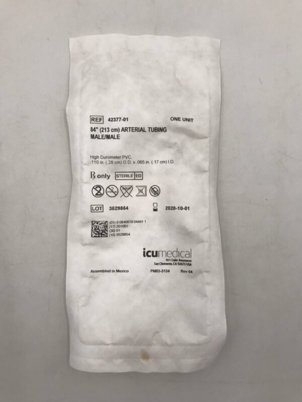 ICU MEDICAL 42377-01 Arterial Tubing Male/Male High Durometer PVC 84in (X)