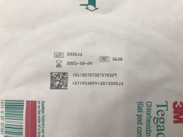 3M 1658 Tegaderm CHG Chlorhexidine Gluconate I.V. Securement Dressing 4in x 4-3/4in (X)