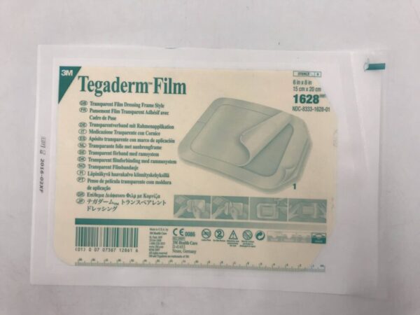 3M 1628 Tegaderm Film Transparent FIlm Dressing Frame Style 6in x 8in (X) 
