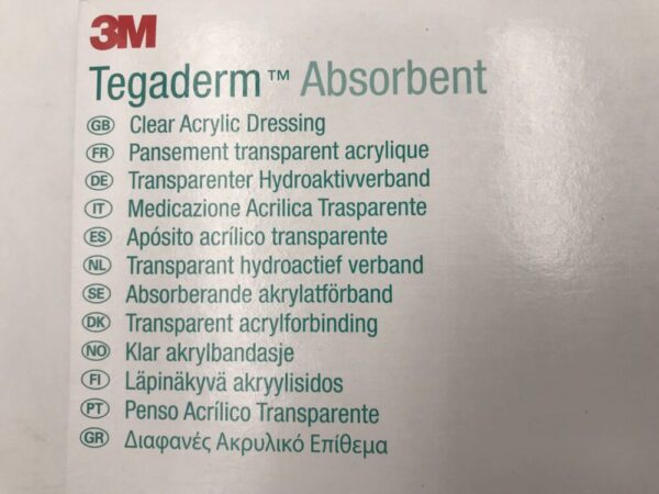 3M 90800 Tegaderm Absorbent Clear Acrylic Dressing 3in x 3-3/4in (5/PKG) (X)