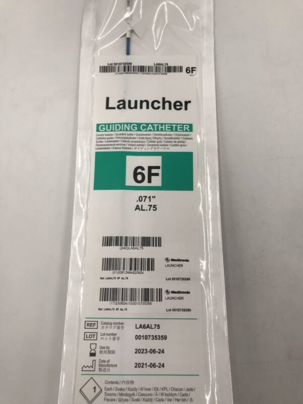 Medtronic LA6AL75 Launcher Guiding Catheter AL.75 6F 100cm (X)