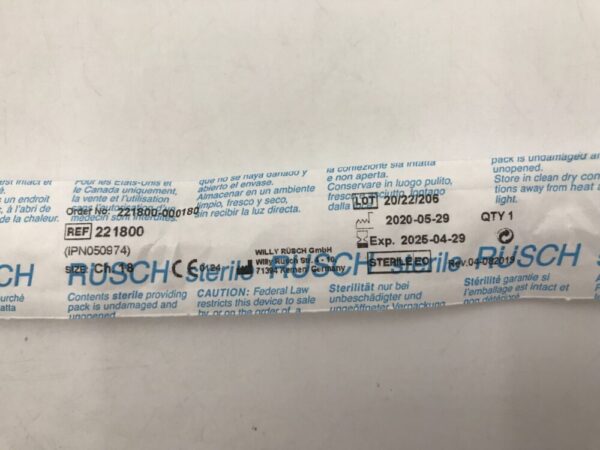 Teleflex 221800 Rusch PVC Catheter Tiemann 2 Eyes Ch.18