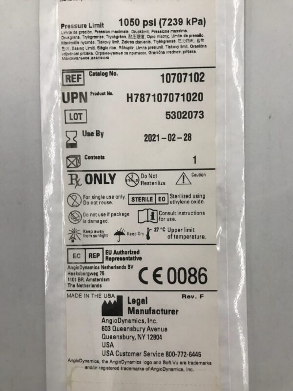 AngioDynamics 10707102 Soft-Vu Pigtail Angiographic Catheter Non Braided 4F 90cm(X)