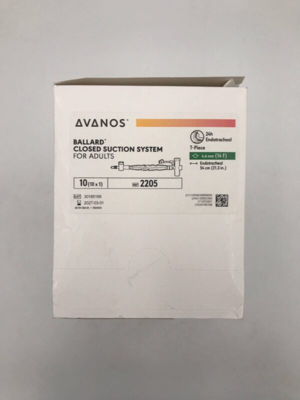 Avanos 2205 Ballard Closed Suction System For Adults 4.6m (14F) (10/Box)