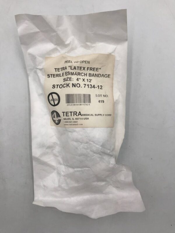 Tetra Medical Supply Corp. 7134-12 Latex Free Sterile Esmarch Bandage Size 4" x 12'
