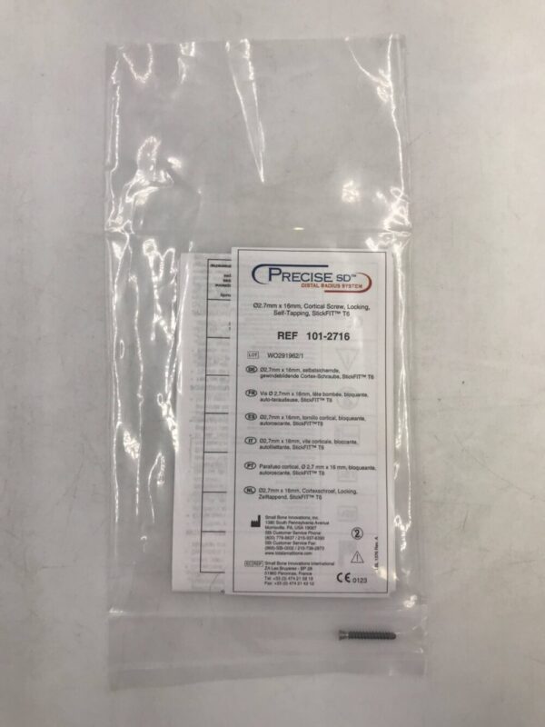 SMALL BONE INNOVATIONS 101-2716 Precise SD Cortical Screw, Locking, Self-Tapping, StickFIT T6, 2.7mm x 16mm