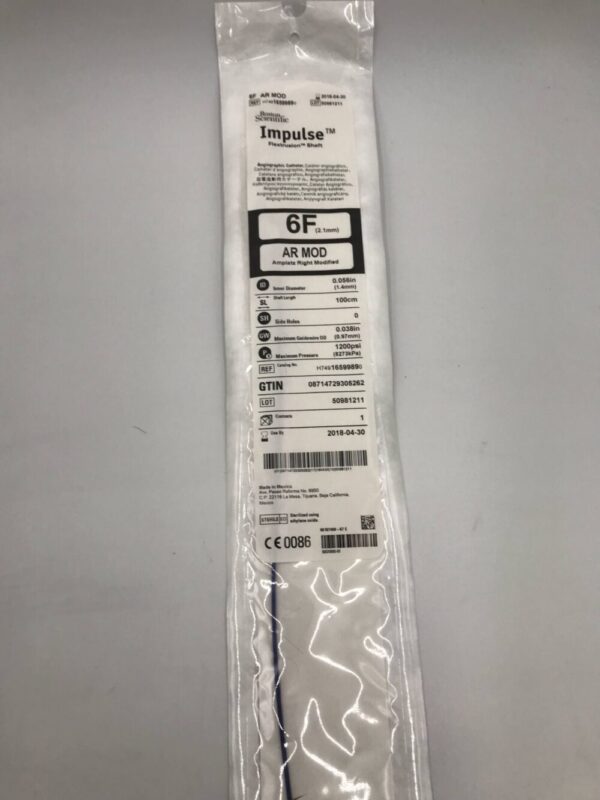 Boston Scientific 1659989 Impulse AR MOD Amplatz Right Modified Angiographic Catheter 6F (2.1mm) x 100cm (X)
