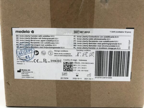 Medela 087.0012 Invia Liberty Canister with Solidifier 0.3 l (10/Box)