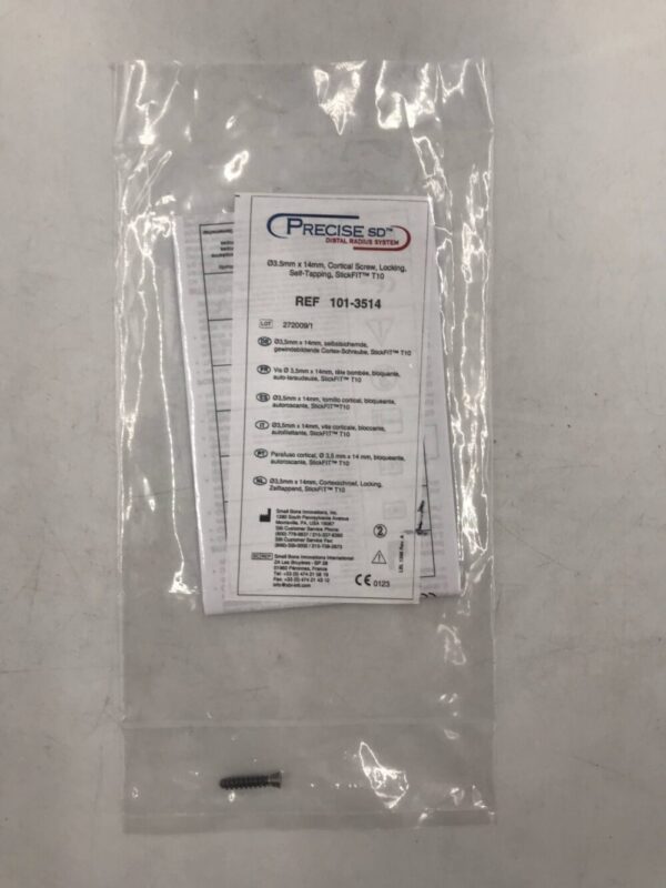 SMALL BONE INNOVATIONS 101-3514 Precise SD Cortical Screw, Locking, Self-Tapping, StickFIT T10, 3.5mm x 14mm (X)