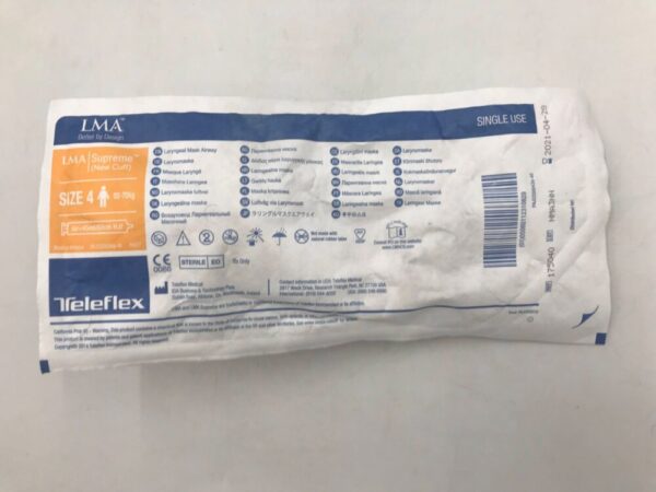 TELEFLEX 175040 LMA Supreme (New Cuff) Laryngeal Mask Airway Size 4, 50-70kg (X)