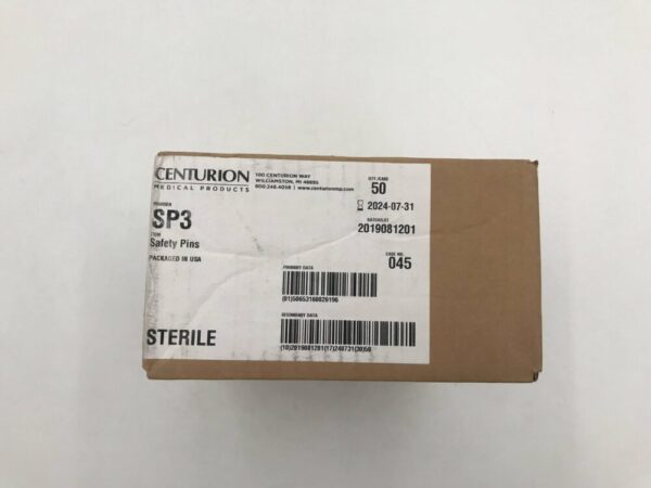 Centurion Medical SP3 Safety Pins (50/Box)