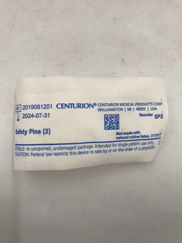 Centurion Medical SP3 Safety Pins (50/Box)