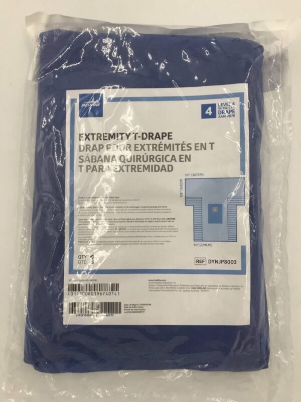 MEDLINE DYNJP8003 Extremity T-Surgical Drape Level 4, 128in x121in x90in