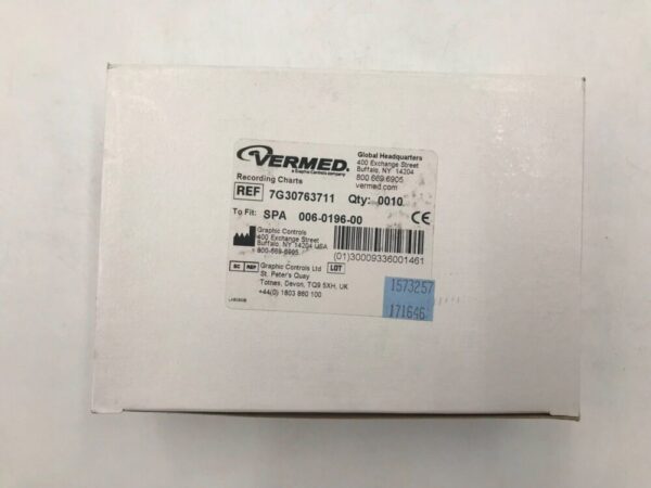 GRAPHIC CONTROLS 7G30763711 Vermed Recording Charts (10Packets/Box)