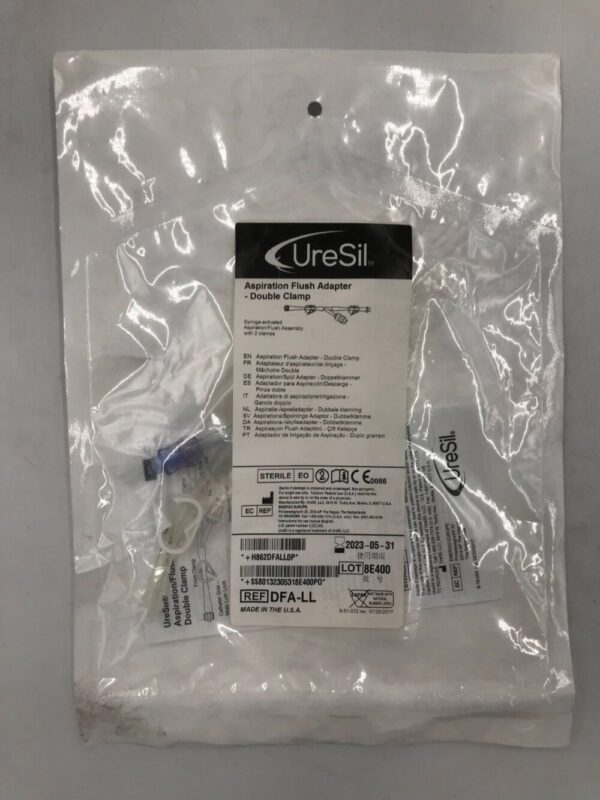 UreSil DFA-LL Aspiration Flush Adapter Double Clamp (X)
