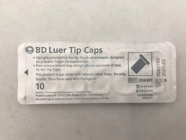 BD 308341 Luer Tip Caps (50 Pkg/Bag)(X)