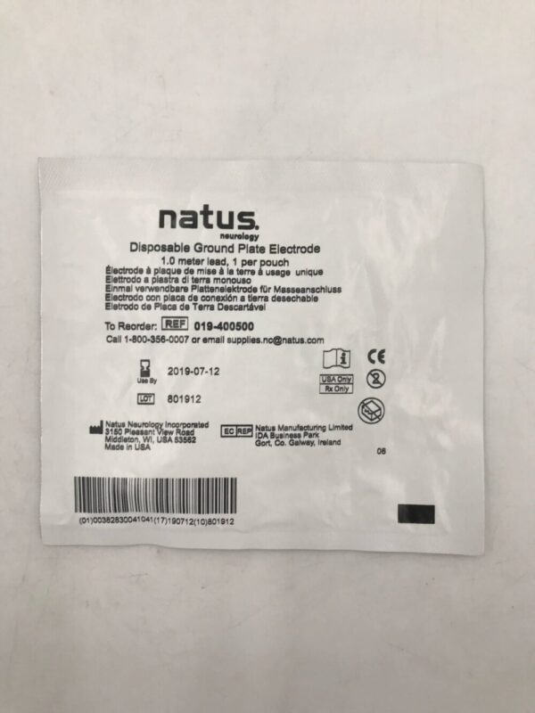 NATUS 019-400500 Disposable Ground Plate Electrode (X)