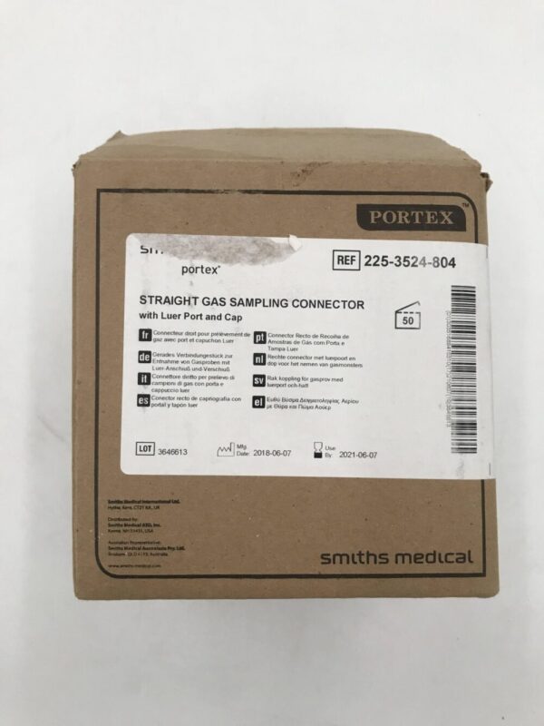SMITHS MEDICAL 225-3524-804 Portex Straight Gas Sampling Connector (50/Case)(X)