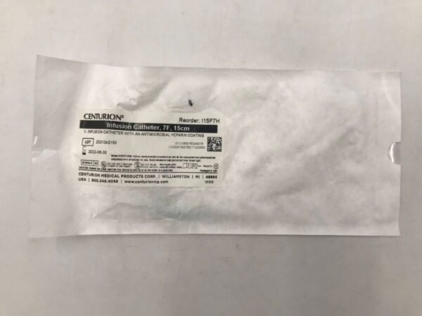 CENTURION I15F7H Infusion Catheter w/ an Antimicrobial Heparin Coating 7F x 15cm (X)