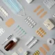 Top view of organized medicine supplies, useful for illustrating inventory or soon-to-expire materials.