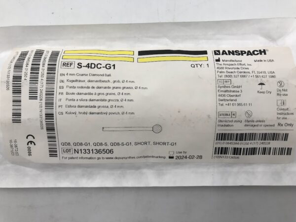 Anspach S-4DC-G1 Coarse Diamond Ball 4mm