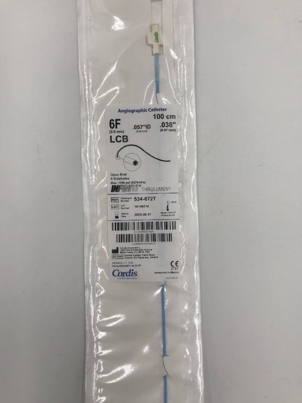 Cordis 534-672T Infiniti Thrulumen LCB 6F 100 cm Angiographic Catheter (X)