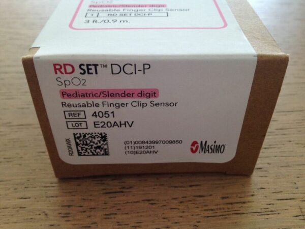MASIMO 4051 RD Set DCI-P Pediatric/Slender Digit Reusable Finger Clip Sensor 10-50kg