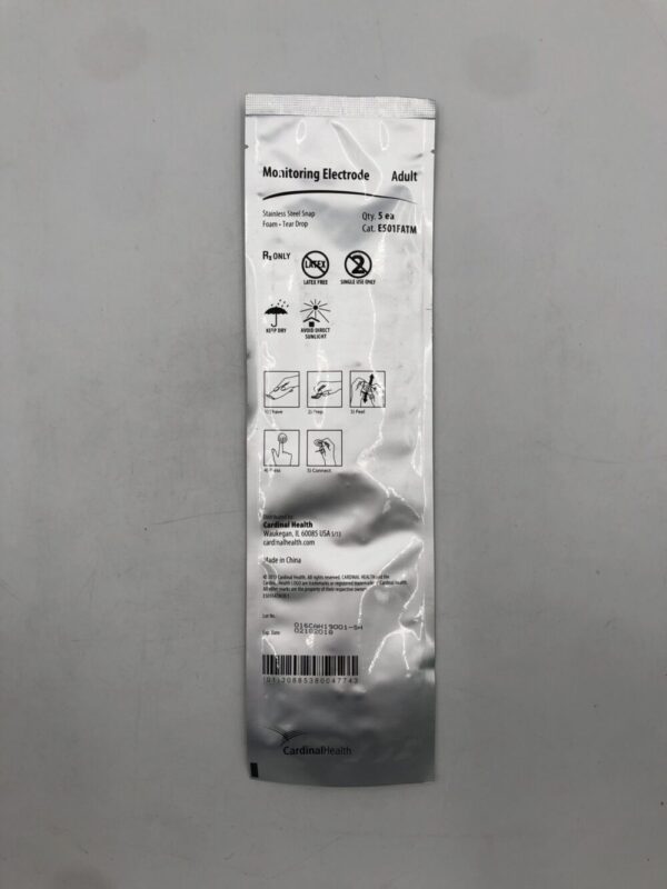 Cardinal Health E501FATM Monitoring Electrode Stainless Steel Snap Foam Tear Drop Adult (X)
