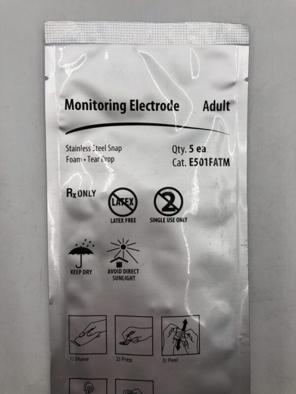 Cardinal Health E501FATM Monitoring Electrode Stainless Steel Snap Foam Tear Drop Adult (X)