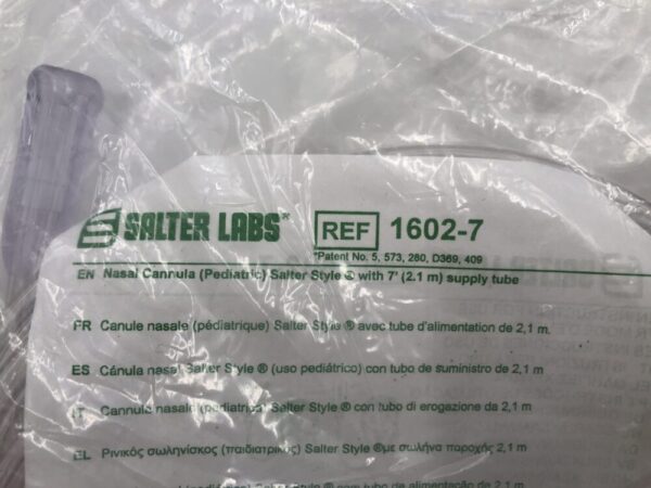 Salter Labs 1602-7 Nasal Cannula (Pediatric) with 7′ (2.1m) Supply Tube