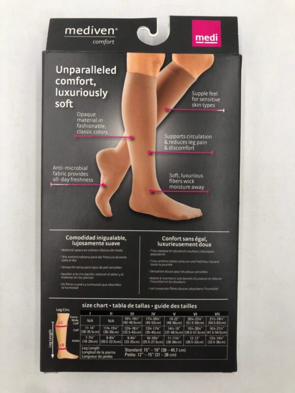 Mediven 48104 Compression Stockings Comfort Calf Closed Toe Natural 30-40 Size IV