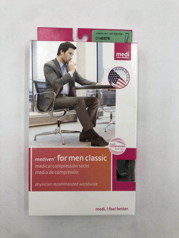 Mediven C140576 Compression Stockings For Men Classic EW Calf Standard Closed Toe Black 20-30 Size VI