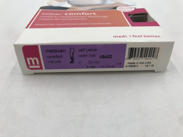 Mediven 49402 Compression Stockings Comfort Calf Petite Open Toe Natural 30-40 Size II