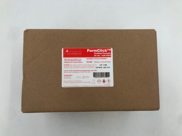 AZER SCIENTIFIC CL20 FormClick Prefilled Formalin 20mL/Half Filled (4Boxes/Case)