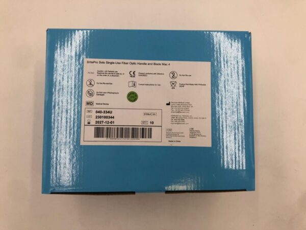 FLEXICARE 040-334U BritePro Solo Single-Use Fiber Optic Handle & Blade Mac 4 (10/Box)
