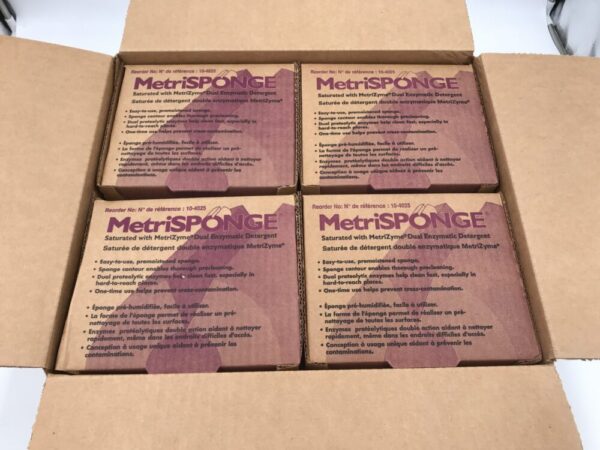 Metrex 10-4025 MetriSponge Saturated with MetriZyme Dual Enzymatic Detergent Sponge (4/Box)(100/Case) (X)