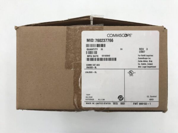 Commscope 760237766 Modular Jack, UNJ500-BL (25/Box)