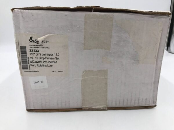 Set Source Z1233 Primary Set w/Clave, Pre-Pierced Port, Rotating Luer 110" (279cm) Appx 14.0mL, 15 Drop (X)