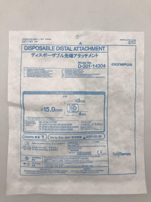 Olympus D-201-14304 Disposable Distal Attachment 15.0mm (X)