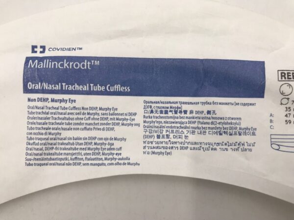 Covidien 86239 Mallinckrodt Oral/Nasal Tracheal Tube Cuffless 5.5mm I.D., 7.5mm O.D. (X)